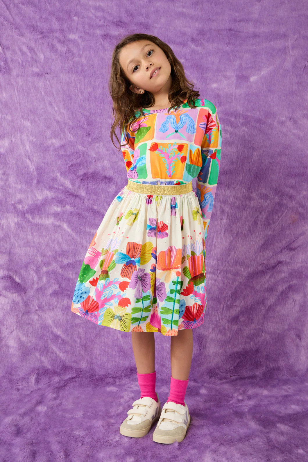 RAZA CART ARTICLE # 5502 Wild Blooms Kids Frock