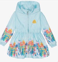 RAZA CART ARTICLE # 5507 Girls Blue Tropical Island Lightweight Coat